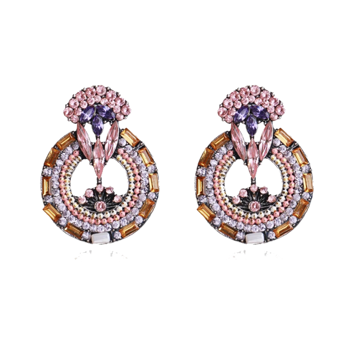 Blush Royale Crystal Earrings – Exquisite Pastel Statement Drops - Image 6