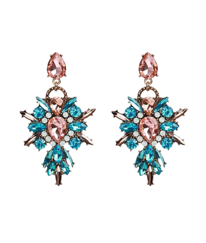 Royal Sapphire Glam Statement Earrings - Image 8