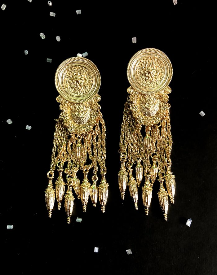 Regal Gold Cascade Chandbali Earrings – Timeless Royalty - Image 8