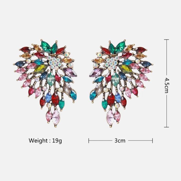 Radiant Bloom Multi-Color Crystal Statement Earrings - Image 16