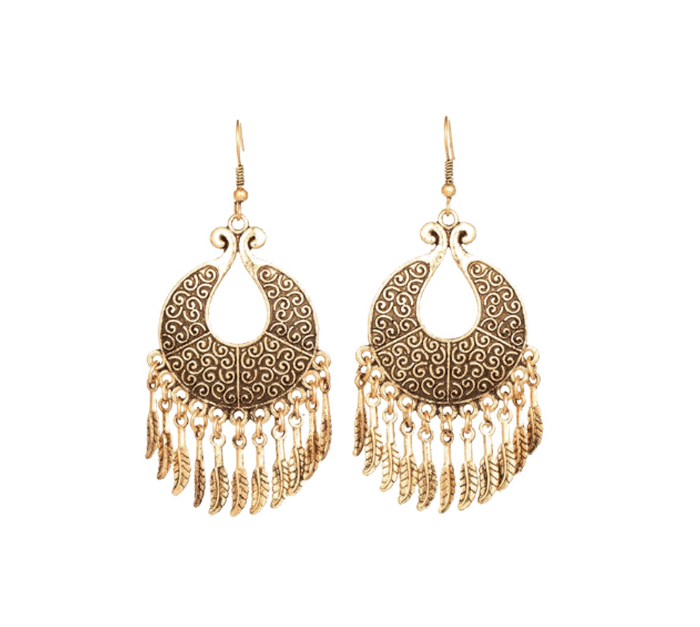 Boho Dreamcatcher Dangle Earrings – Ethnic Swirl & Feather Charm - Image 2