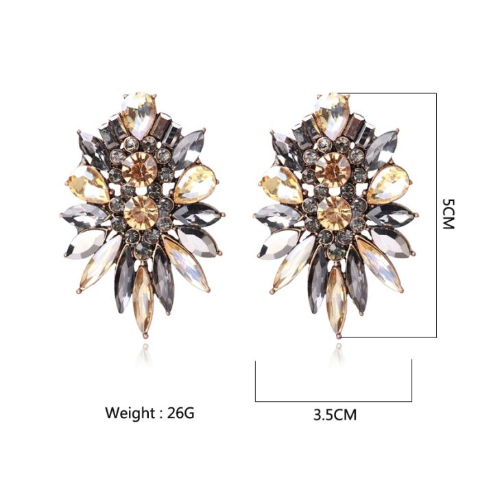 Ethereal Crystal Bloom Statement Earrings – Dazzle with Every Spark - Image 5