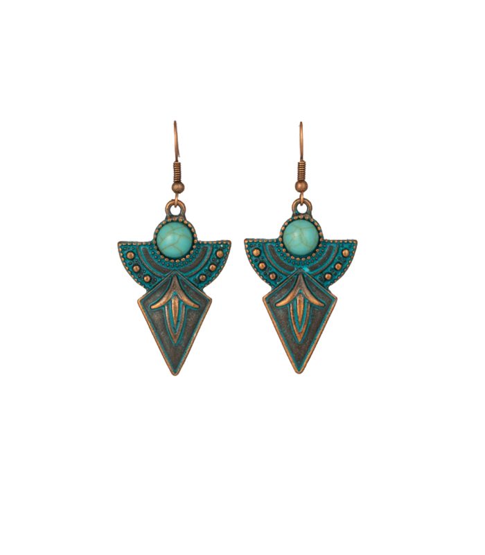 Boho-Chic Turquoise Dangle Earrings