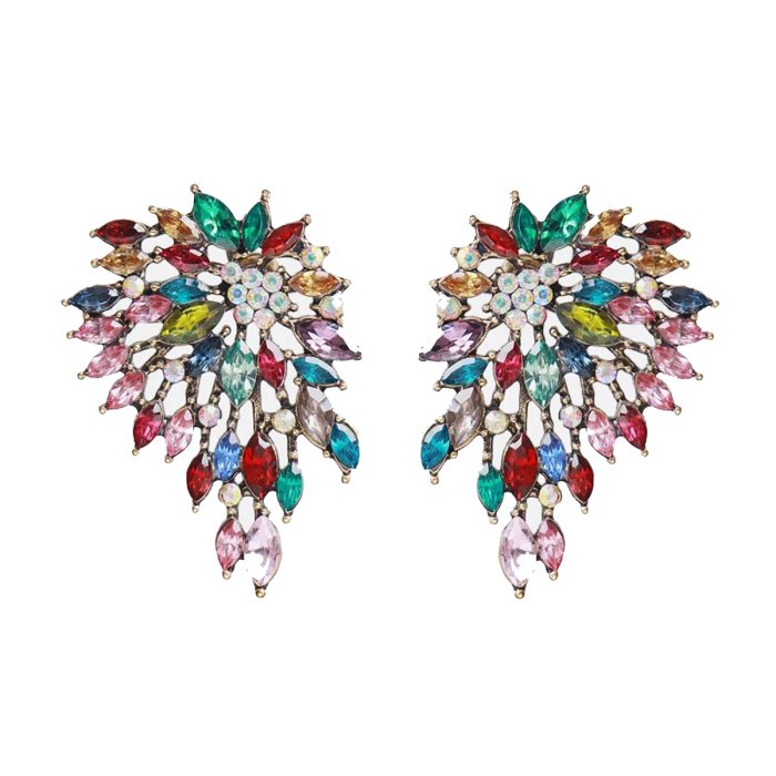 Radiant Bloom Multi-Color Crystal Statement Earrings - Image 18