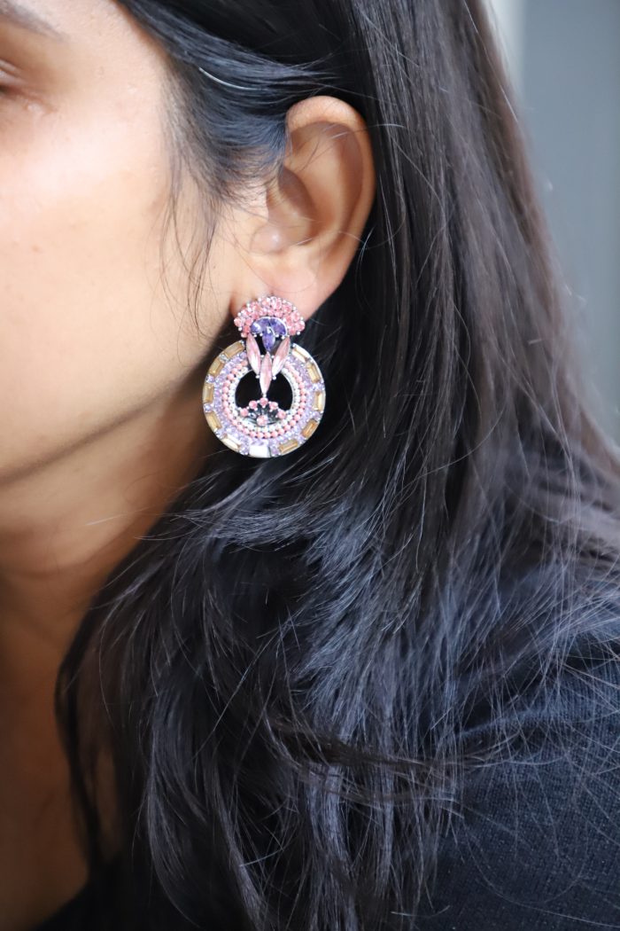 Blush Royale Crystal Earrings – Exquisite Pastel Statement Drops - Image 7