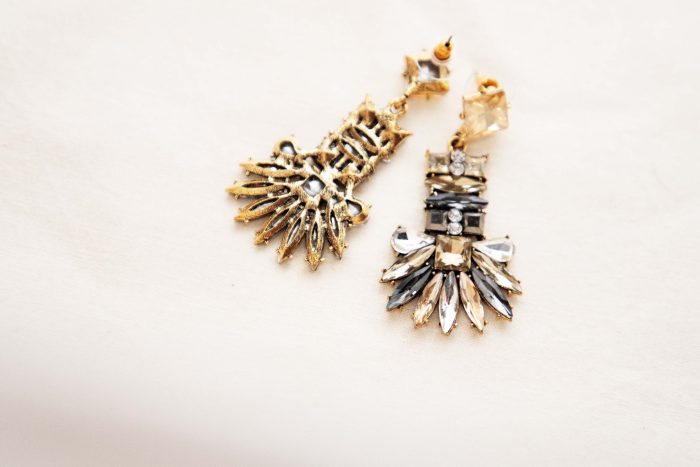 Golden Noir Luxe Crystal Drop Earrings - Image 2