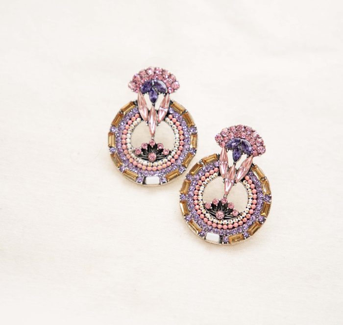 Blush Royale Crystal Earrings – Exquisite Pastel Statement Drops - Image 2