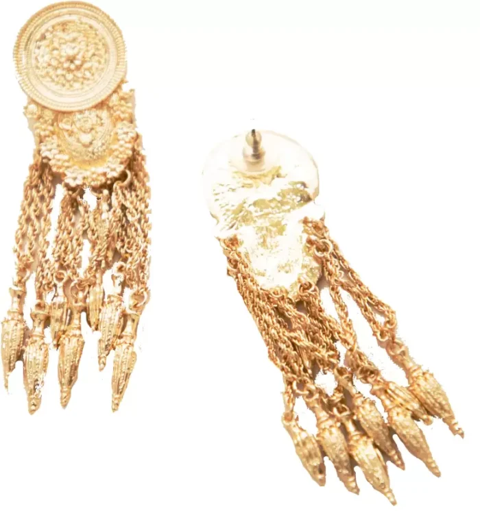 Women's Ethnic Glitter Glam Earring cyrstal Gold No-201 Metal Drops & Danglers - Image 2