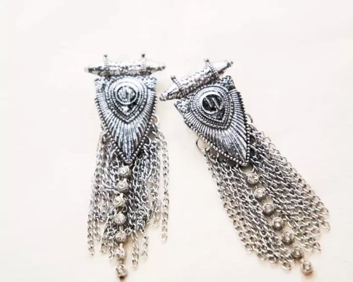 Women's Ethnic Glitter Glam Earring cyrstal Silver No-209 Metal Drops & Danglers - Image 3