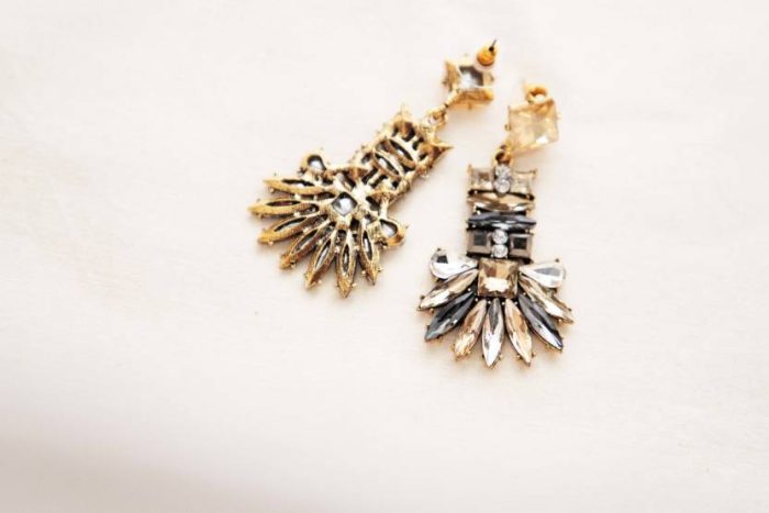 Women's Ethnic Glitter Glam Earring cyrstal Champagne No-210 Metal Drops & Danglers - Image 3