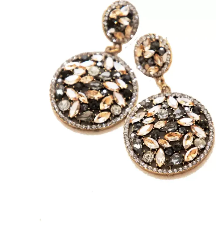 Women's Ethnic Glitter Glam Earring cyrstal Champagne , Multi No-212 Metal Drops & Danglers