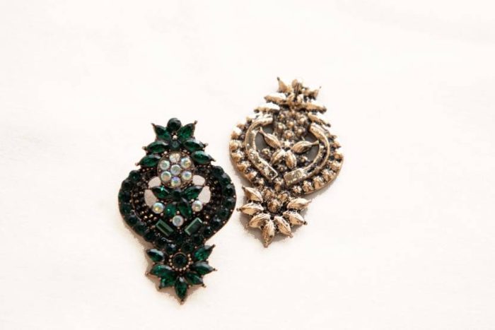 Women's Ethnic Glitter Glam Earring cyrstal Green No-218 Metal Stud Earring - Image 4