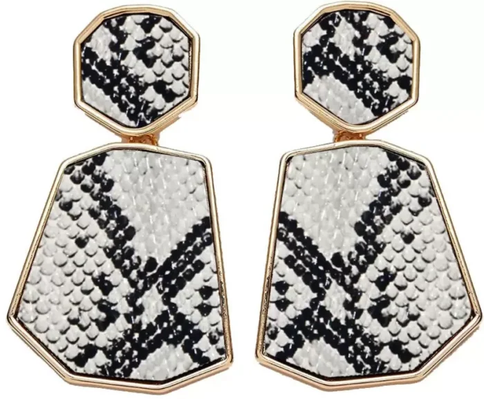 Fierce & Fabulous: Snake Print Statement Earrings - Image 4