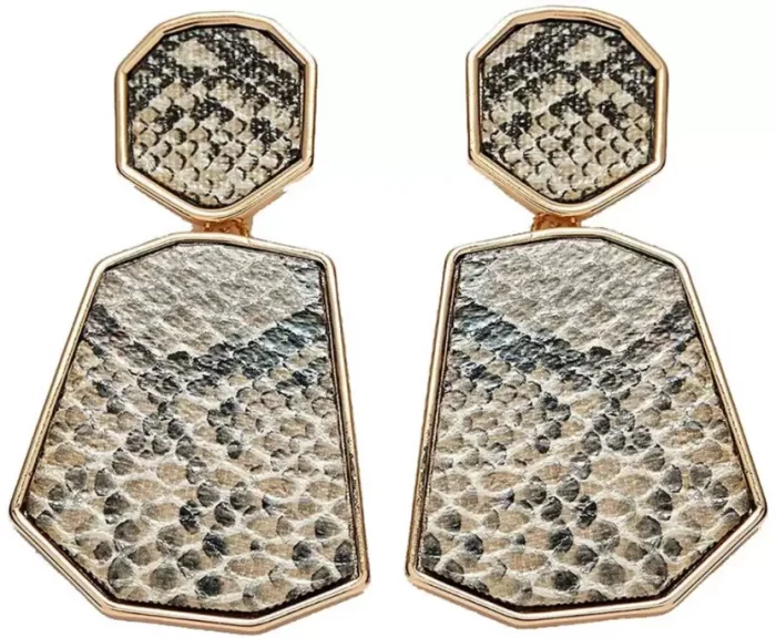 Fierce & Fabulous: Snake Print Statement Earrings - Image 2